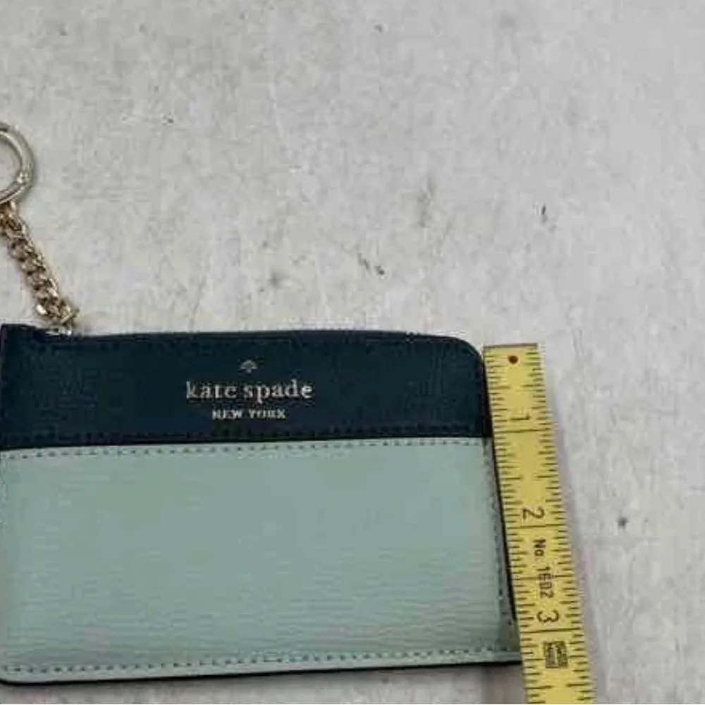 kate spade Two-Tone Dark Green and Mint Zip Card Case Keyring